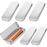 Toyosport 6 Pcs Metal Pencil Case, Tin Boxes, Multi-Purpose Metal Pencil Box, Portable, Ideal for Stationery, Office, Art Supplies, Jewelry, Travel