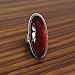 925 Sterling Silver Garnet Ring for Women Large Oval Red Gemstone Ring, Handmade Artisan Statement Jewelry January Birthstone Gift for Her Anniversary Ring