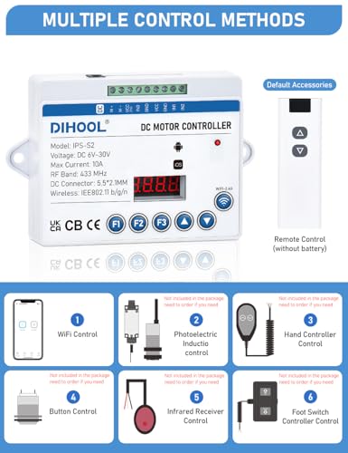DIHOOL Funk Fernbedienungsschalter Für Lineartechnik Aktuatoren, 6V-30V DC Motor Controller,Smart eWelink WIFI Switch