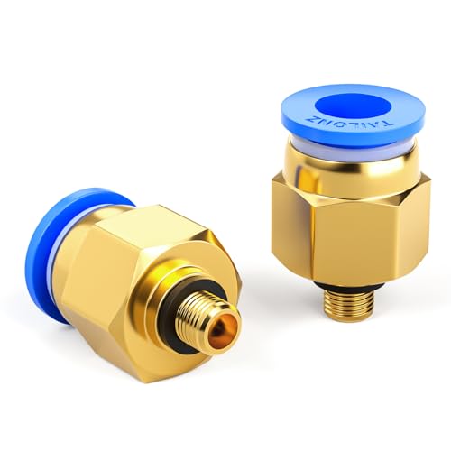 Image of TAILONZ Blue 6mm Tube OD x M5 Straight Push to Connect Fitting 10pcs