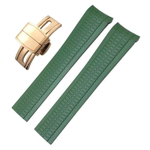 Bracelet de montre en caoutchouc silicone fluoré 22mm extrémité incurvée 5968g