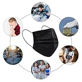 Trimming Shop 10PCS Black Disposable Face Masks - With 3 Ply Non-Woven Material - Breathable Face Masks Elastic Ear Loops & Comfortable Nose Mouth Cover Masks - Image 6