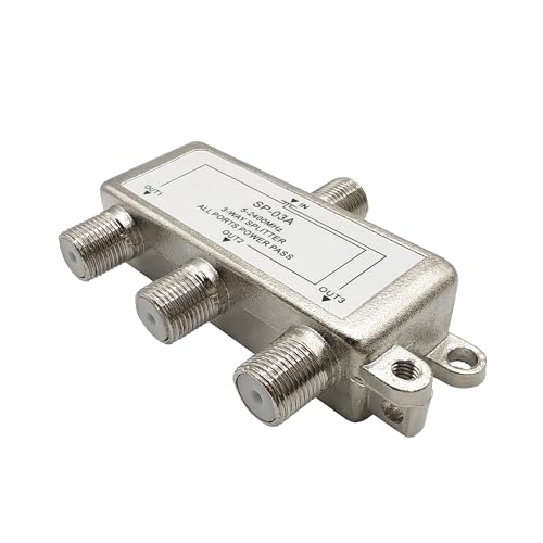 Kinweistex Coaxial Cable Splitter 3 Way Coaxial Cable Splitter for RG6 RG9 Satellite HDTV