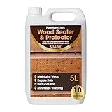 Furniture Clinic Outdoor Wood Preserver - 5L Clear Waterproof Wood Sealant Treatment for Garden Furniture, Fences, Decking & Sheds - Easy Application with a Brush, Roller or as a Spray