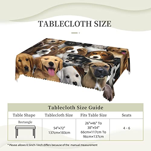 Nappe anti-tache et plis rectangulaire chiens mignons 137x183
