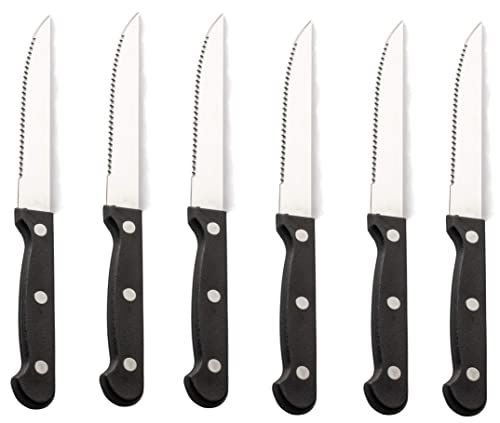 DIVCHI Steak Knives Set of 6 - Steak Knife Set - Serrated Steak Knives Dishwasher Safe Steak Knives Stainless Steak Knives Serrated - Dinner Knives - Image 2