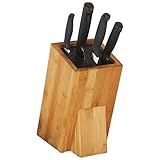 ORION Messerhalter BAMBUS mit schonendem Borsteneinsatz/Messerblock universell Holzblock Kunstoffborsten
