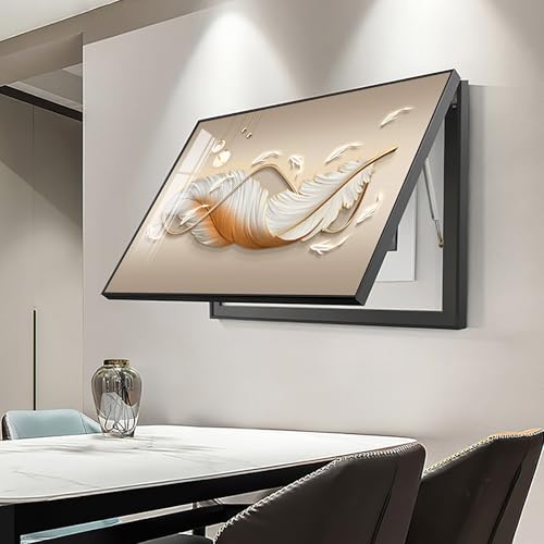 Breaker Box Cover Decorative, Electric Meter Fuse Box Cover, Modern Wall Art Painting, Crystal Ceramic Surface, Sliding or Flip-up Design, Widely Used(Orange 6,50 * 40cm/19.7 * 15.7in)