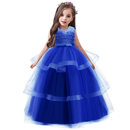 Robe de mariage en tulle bleu et dentelle : la tenue de cérémonie pour fille