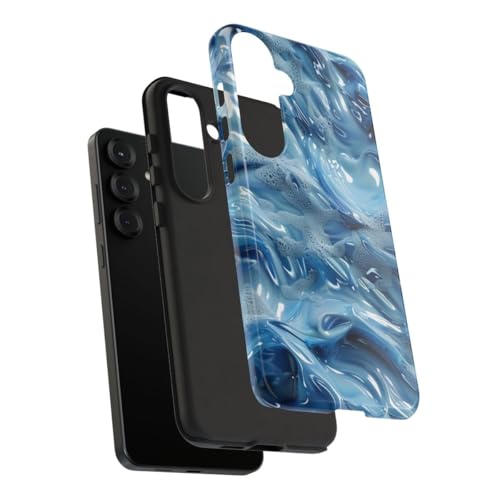 Coque Samsung S25 Plus rigide vagues bleues protège des rayures avec style - 4