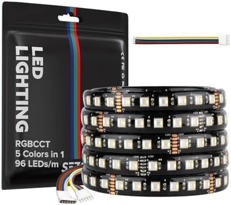 SEZO 5050 RGBCCT tira de luz LED 5 en 1 RGB+Blanco Cálido 3000K-6...