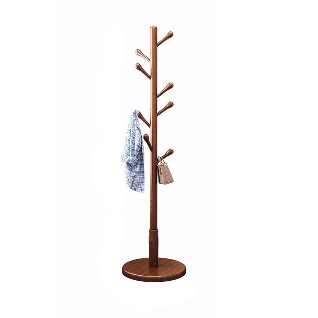 Porte-manteau sur pied en bois robuste, cintre d'entrée stable et minimaliste