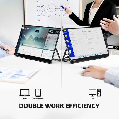 Innoview Portable Monitor For Laptop, 15.6 Inch Fhd 1080P Ips Eye Care Screen With Stand 180° Adjustable, Dual Speaker Travel Monitor For Laptop Pc Mac Phone Ps5/4 Xbox Switch #TOP2