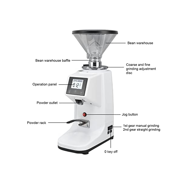 Molinillo de café automático, enchufe de la UE 200W 220V 500ML pantalla táctil molinillo de café 3 modos para escritorio - Imagen 4