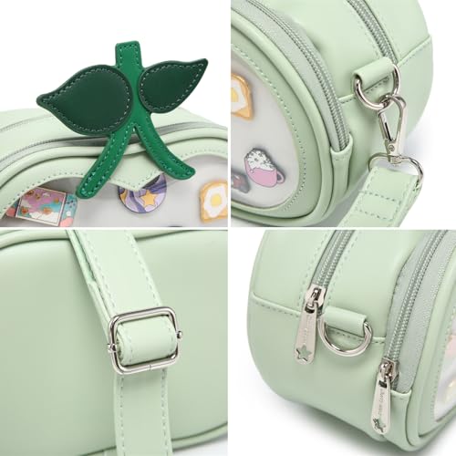 Kawaii PU Leather Ita Bag Y2k Shoulder Crossbody Bag Aesthetic Cute Cherry Sause Cute BagPin Display 6