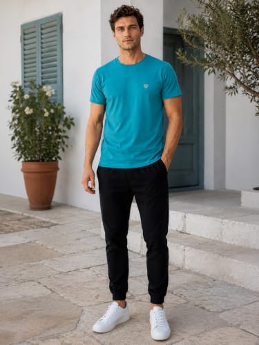 Image of Lux Cozi Men Cotton Half Sleeves Round Neck Regular Fit Casual T-Shirt