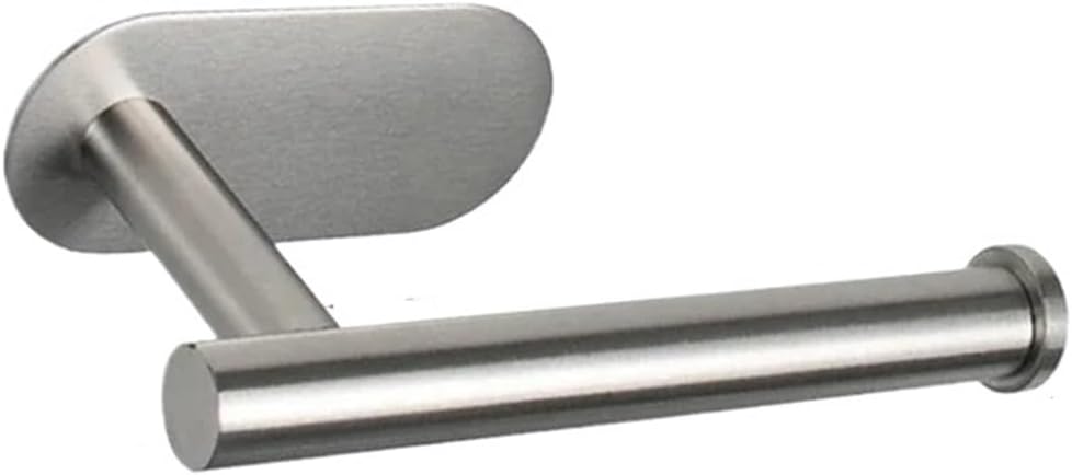 Toilet Paper Roll Holder 1pc No Punching Wall Mounted Toilet Paper Holder Stainless Steel Bathroom Roll Paper Holder(Silver Type A)