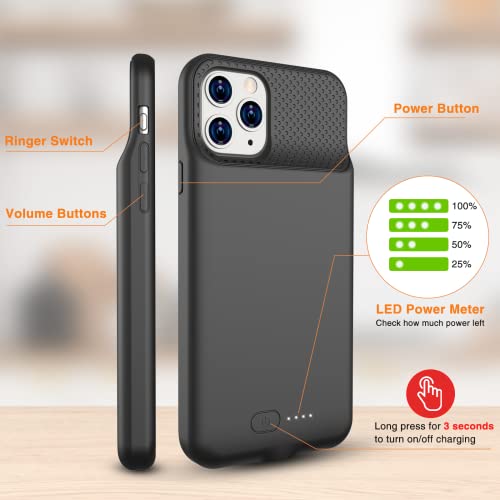 Zenee FM03A02 Battery Case For Iphone 11 Pro Max/Xs Max, 7000Mah Slim Portable Protective Charger Case Extended Battery Charging Case thumb #2