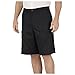 Dickies Occupational Workwear LR337BK 48 Cotton Relaxed Fit Men's Industrial Cargo Short with Metal Tack Closure, 48