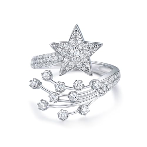 Bague moissanite de laboratoire D VVS1 en argent 925 éclat diamant pour elle