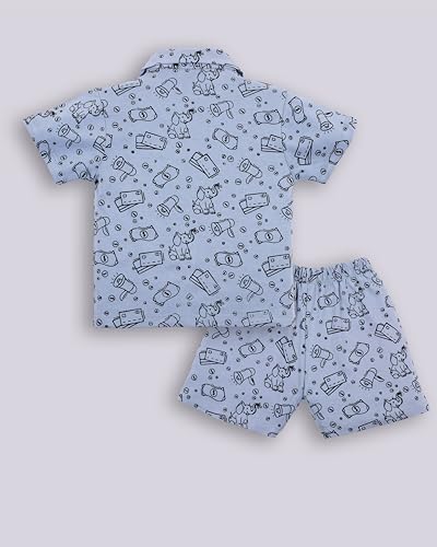 Image of 3BROS Baby Boys & Baby Girls Pure Cotton Clothing Set Casual Half Sleeves Shirt with Shorts Set For Boys & Girls
