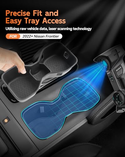 Image of CDEFG for 2022-2025 2026 Nissan Frontier Center Console Cup Holder Organizer Insert TPE Accessories- Fits Frontier