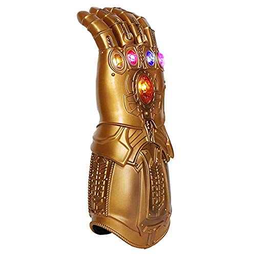 UrMsun Iron Man Infinity Gauntlet para niños con 2 Pilas Recambio, Iron Man Glove LED con Piedras para niños 0-12