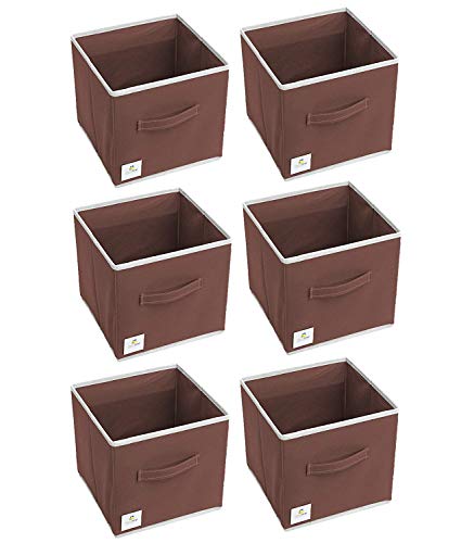 Image of HomeStrap Foldable Storage Cubes /Boxes (Pack of 6, Brown)