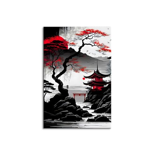 Be[WCNA[g t[X {̎Ri LoXG ƐԂ̃|X^[ Ǌ|A[gvg rO[ xbh[ z[fR ؘgt̊i? (70x100cmi28x40inj,A)