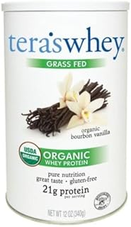 Teraswhey Grass Fed Organic Whey Protein - Organic Bourbon Vanilla (12oz)