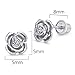 925 Sterling Silver Rhodium Plated Rose Cubic Zirconia Screwback Baby Girls Earrings