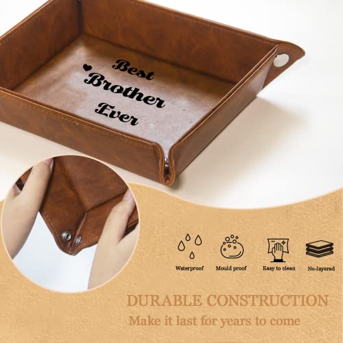 Best-Brother-Ever-Gifts-for-Brother-from-SisterUnique-Birthday-Gifts-for-Brother-Men-PU-Leather-Valet-Tray-and-Keychain