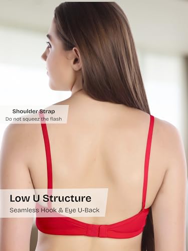 Image of Women's Bra Pack of 3 - Lightly-Padded Cotton Blend Bra Everyday Comfort Innerwear