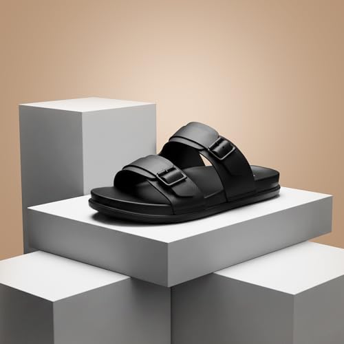Image of BRUTON Stylish Men's Sandals | Comfortable, Lightweight & Anti-Skid | PU Material Casual Footwear for Office & Daily Use
