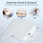 5 STARS UNITED Small Knee Pillow for Side Sleepers – Wedge Firm Foam Support for Belly, Back & Knees – Compact Maternity Cushion for Travel & Pregnancy Relief, White - Image 2