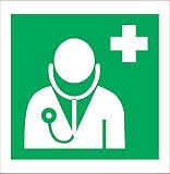 INDIGOS UG - Pegatina - Seguridad - Advertencia - Símbolo médico internacional - 20 x 20 cm - Pegatina oficina - Empresa - Escuela