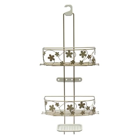 BathSense 3-Tier Fleur Shower Caddy, Brushed Satin Nickel Cover