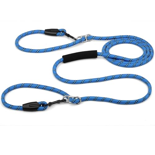Hundeleine 3m Umhängeleine und Doppelleine, leicht für kleine bis große Hunde