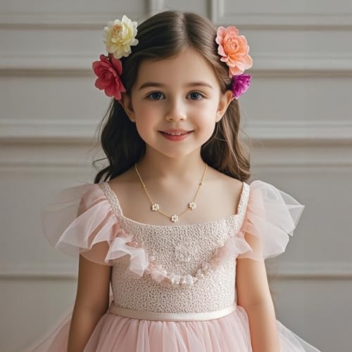 Flower Girl Necklace,Will You Be My Flower Girl Proposal Gifts,Flower Present for Wedding Bridal Shower Party Flower Jewelry Gifts4