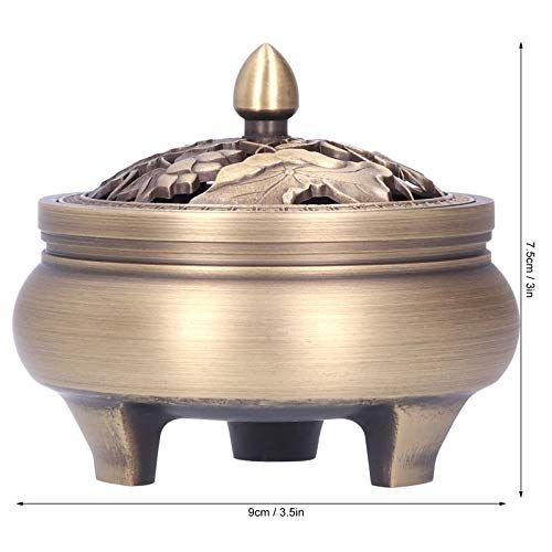 Antique Incense Burner Holder Brass With Lid 3‑Legged Buddha Ornament Home Decoration #TOP1