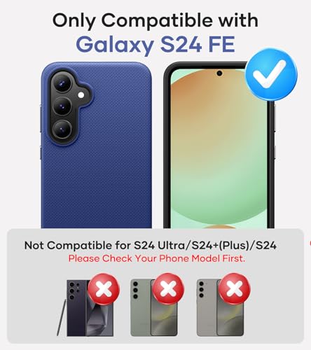 Image of SSLOTSCASE for Samsung Galaxy S24 FE Case [Support Wireless Charging] Raised Edges Protect Camera & Screen, Slim Durable Protective Phone Case Cover for Samsung S24 FE 5G 2024, Blue | [Support Wireless Charging] Raised Edges Protect Camera & Screen, Slim Durable Protective Phone Case Cover for S24 FE 5G 2024