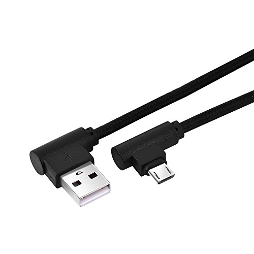 Micro USB naar USB 2.0 kabel 3 meter nylon geweven gevlochten 90 graden haakse USB oplaad- en synchronisatiekabel voor… - Image 3