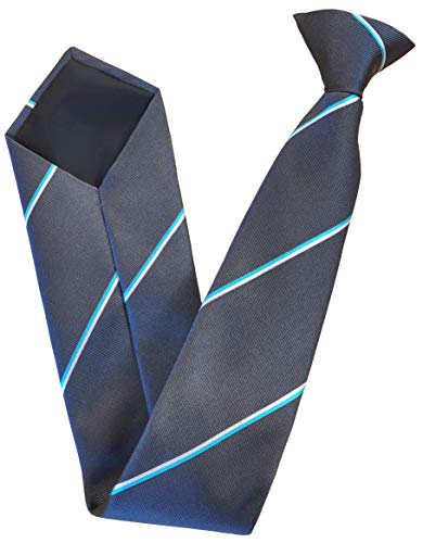 Cravate à clip en soie homme gris rayures bleu ciel blanc chic