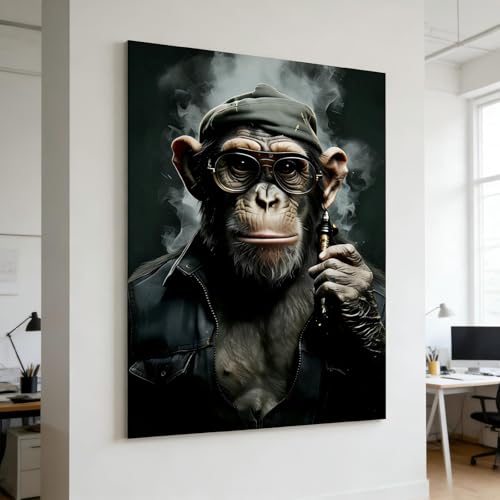 Toile murale art urbain singe fumeur graphique sans cadre