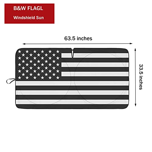 Topashde Truck American Flag Windshield Sun Shade Double-Layer 240T Material Car Sun Visor With Storage Bag- Folding Car Front Window Sunshade For Automotive Interior Sun Protection Heat Reduction #TOP2
