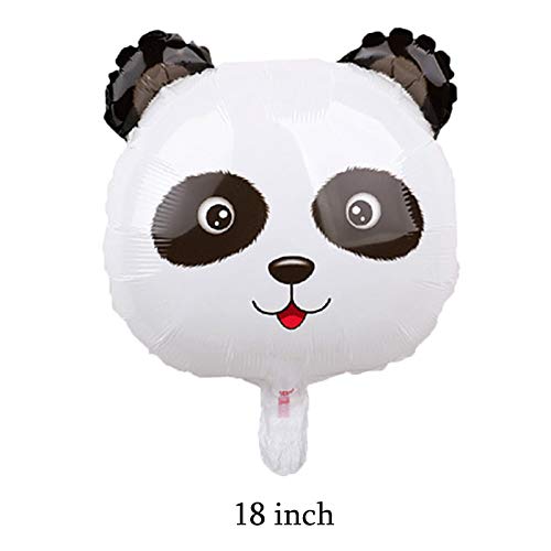 5Pcs Panda Balloons Set Large Panda Mylar Balloons Green Star Balloons For Birthday Baby Shower Jungle Safari Animals Themed Party Decorations Supplies #TOP2