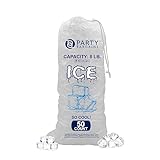 Party Bargains Plastic Ice Bags 8 lb - 50 Count, size: 19 x 11 inch. With a Drawstring Closure. Durable 38 Micron Ice-bag Storage