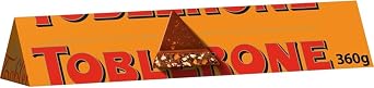 Toblerone Swiss Orange Twist Chocolate Bar - 360g Bar | 11 Iconic Triangle Portions, 32.7g Each | Creamy Milk Chocolate with Orange Flavor & Almond Nougat - Gift for Christmas, Birthday & More