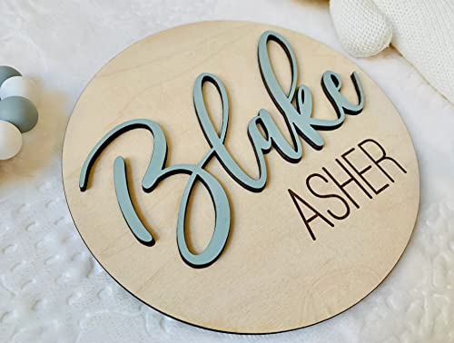 Baby Name Sign - Baby Announcement - Name Sign For Hospital - Baby Arrival Sign - Newborn Photo Prop - Birth Announcement Sign - Engraved Baby Name Sign #TOP7