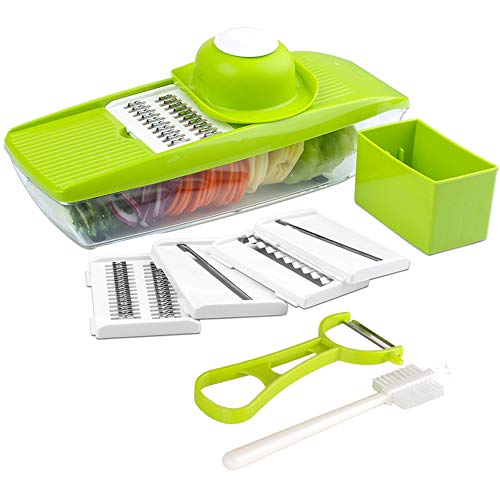 Ourokhome Potato Slicer Lattice Cutter - Vegetable Mandoline with 5 Changeable Blades